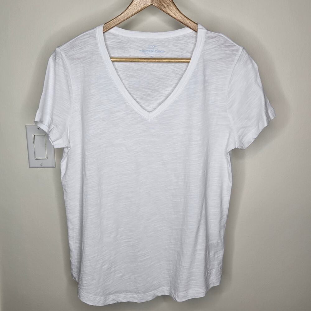 VINEYARD VINES Classic White V-Neck Women's Top Size Small
